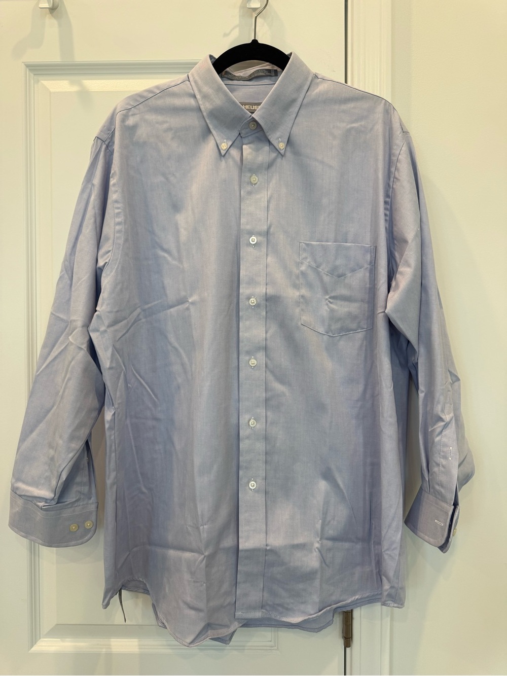 Van Heusen Light Blue Long-Sleeve Button-Down Dress Shirt